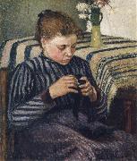Camille Pissarro Woman sewing Germany oil painting artist